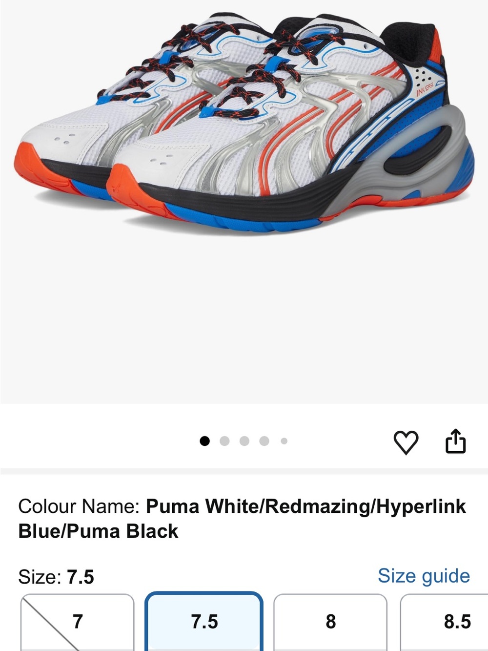Puma Kids White, Red & Blue Athletic Sneakers
